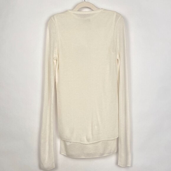 SANDRO IVORY ECRO LAYERED RIBBED WOOL KNIT SWEATER TANK TOP VEST MEDIUM - Picture 7 of 9